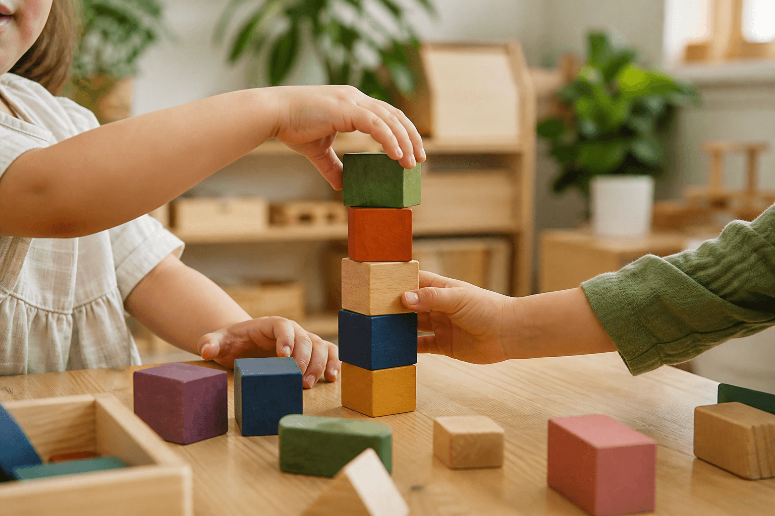 Young children engaged in floor play at an early-years setting
